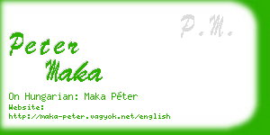 peter maka business card